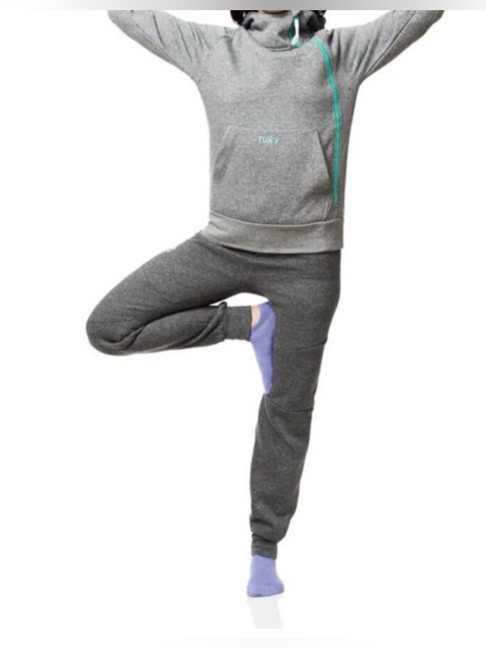 Tuxy Grey Fleece Lounge Suit Onesie - Size L, NWT